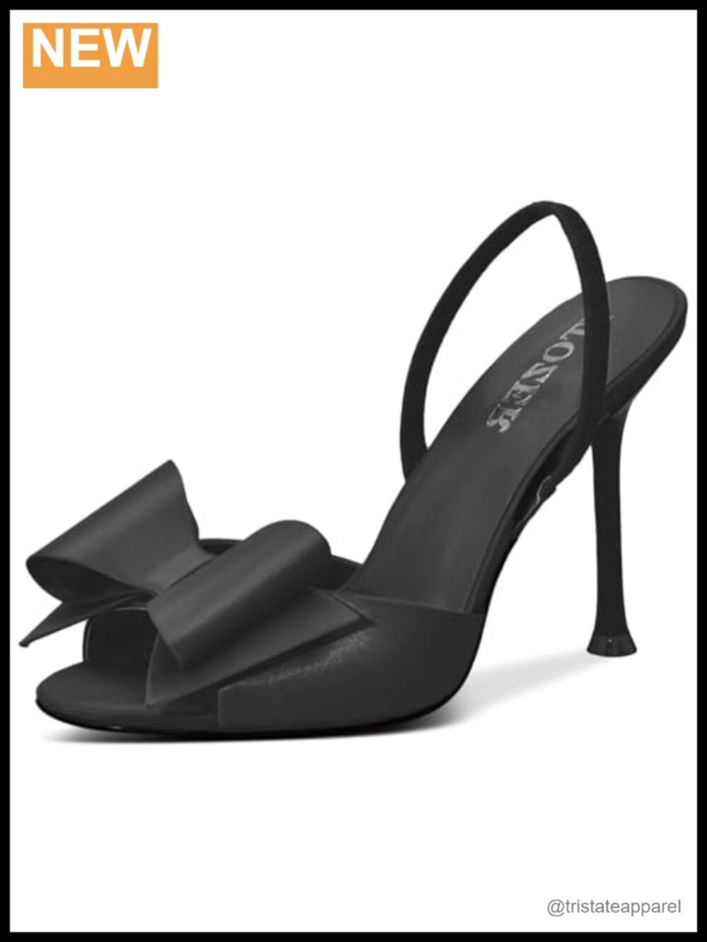 Satin Peep Toe Slingback Stiletto Heels with Bow - Wedding Party Mules